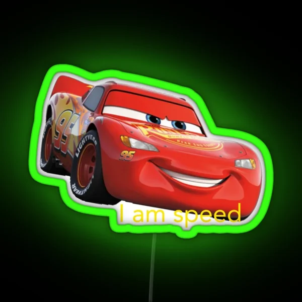 Lightning Mcqueen I Am Speed Meme RGB Neon Sign