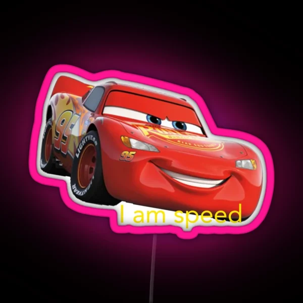 Lightning Mcqueen I Am Speed Meme RGB Neon Sign