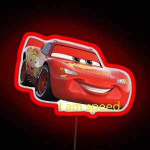 Lightning Mcqueen I Am Speed Meme RGB Neon Sign