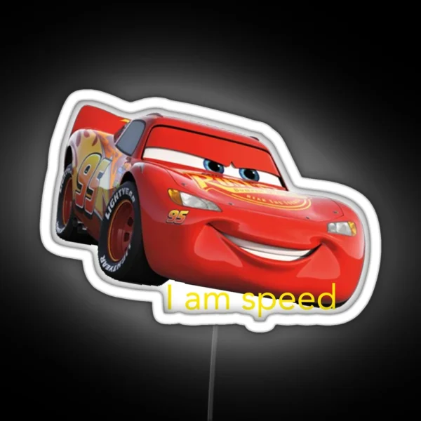 Lightning Mcqueen I Am Speed Meme RGB Neon Sign