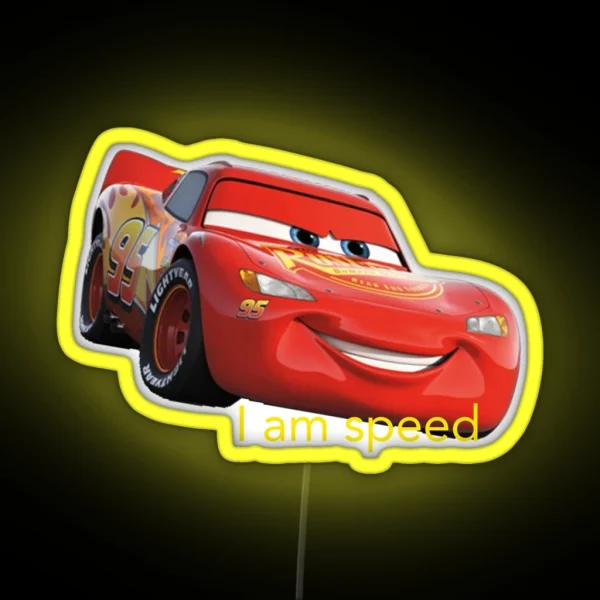 Lightning Mcqueen I Am Speed Meme RGB Neon Sign