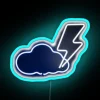 RGB lightning neon sign in blue