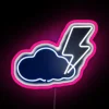 RGB lightning neon sign with pink glow