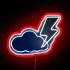 lightning neon sign with rgb and red lighting effects