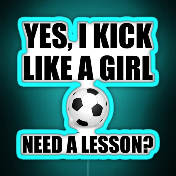 Like A Girl Soccer RGB Neon Sign