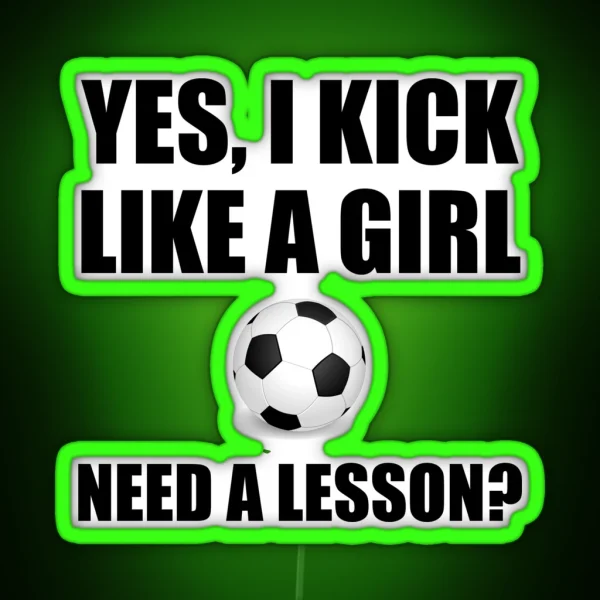 Like A Girl Soccer RGB Neon Sign