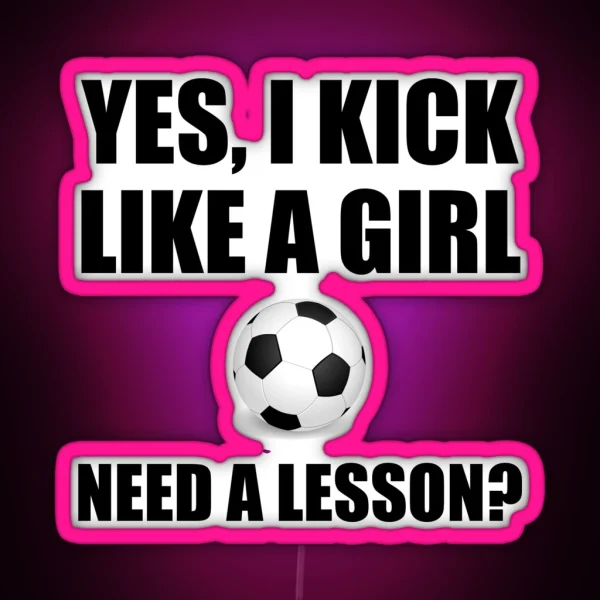 Like A Girl Soccer RGB Neon Sign