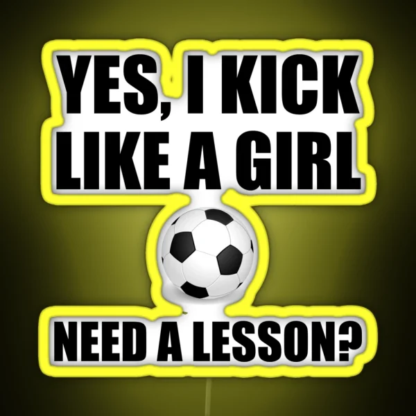 Like A Girl Soccer RGB Neon Sign