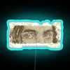 like real people do hozier song neon sign dark font rgb blue album art