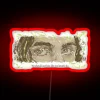 RGB neon sign displaying 'Like real people do' song lyrics in dark font style - red.