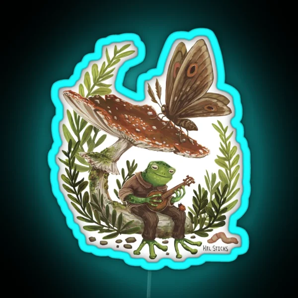 Lil Bard Frog And The Toadstool Moth RGB Neon Sign