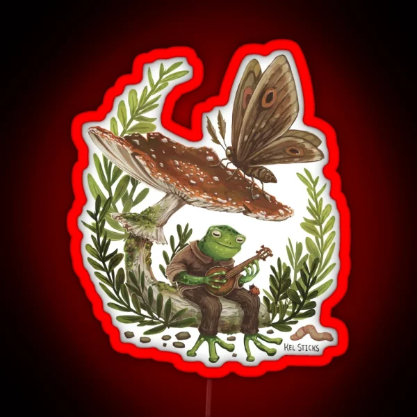 Lil Bard Frog And The Toadstool Moth RGB Neon Sign