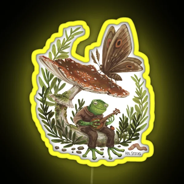 Lil Bard Frog And The Toadstool Moth RGB Neon Sign