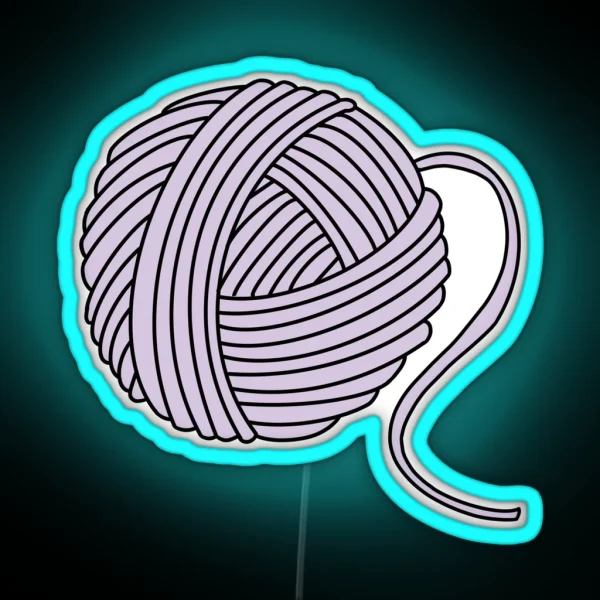 Lilac Yarn Ball RGB Neon Sign