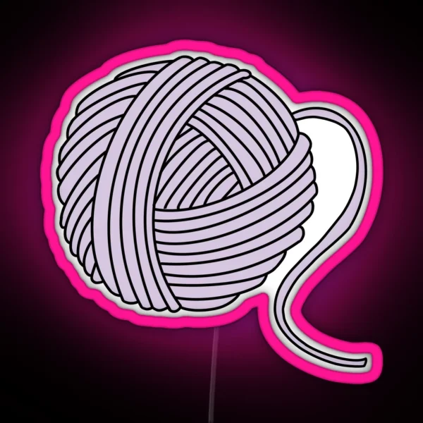 Lilac Yarn Ball RGB Neon Sign