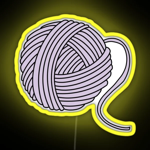 Lilac Yarn Ball RGB Neon Sign
