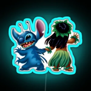 Lilo And Stitch Dancing RGB Neon Sign