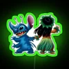 Lilo and Stitch dancing neon sign RGB green.
