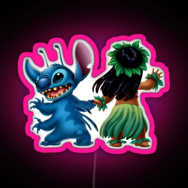 Lilo And Stitch Dancing RGB Neon Sign