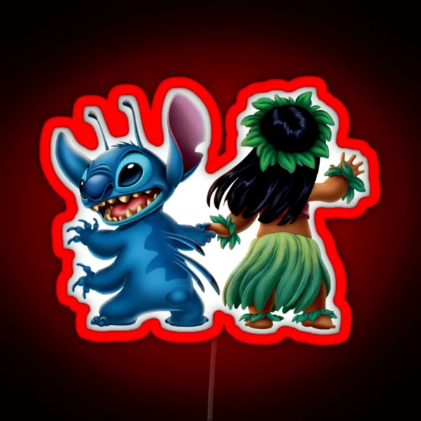 Lilo And Stitch Dancing RGB Neon Sign