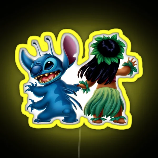 Lilo And Stitch Dancing RGB Neon Sign