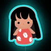 Lilo Chibi Neon Sign - RGB Blue Digital Art