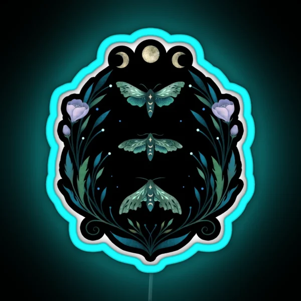 Lime Hawk Moths Night RGB Neon Sign