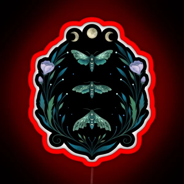 Lime Hawk Moths Night RGB Neon Sign