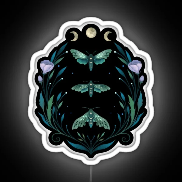 Lime Hawk Moths Night RGB Neon Sign