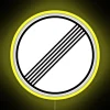 No limits neon sign with rgb neon yellow lighting, autobahn-inspired design, motivational quote.