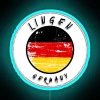 vintage Lingen Germany flag neon RGB sign in blue