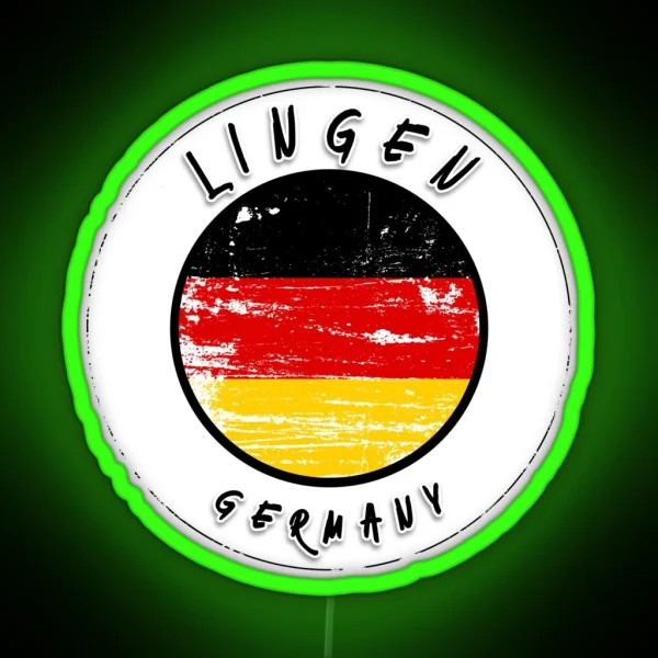 Lingen Germany Vintage Flag RGB Neon Sign