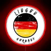 Vintage German flag neon sign featuring Lingen design in red.