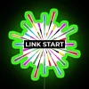 Link Start RGB Neon Sign on Black and White Background - Green