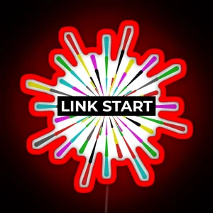 Link Start Black White BG RGB Neon Sign