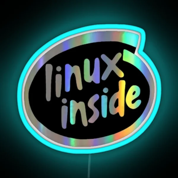 Linux Inside Glossy 2 0 RGB Neon Sign