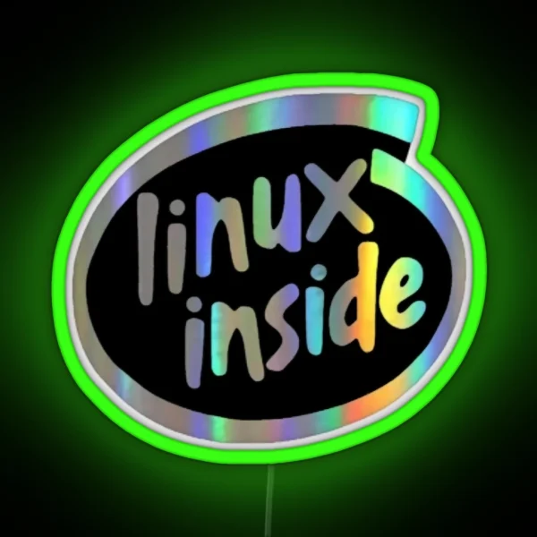 Linux Inside Glossy 2 0 RGB Neon Sign