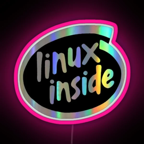 Linux Inside Glossy 2 0 RGB Neon Sign