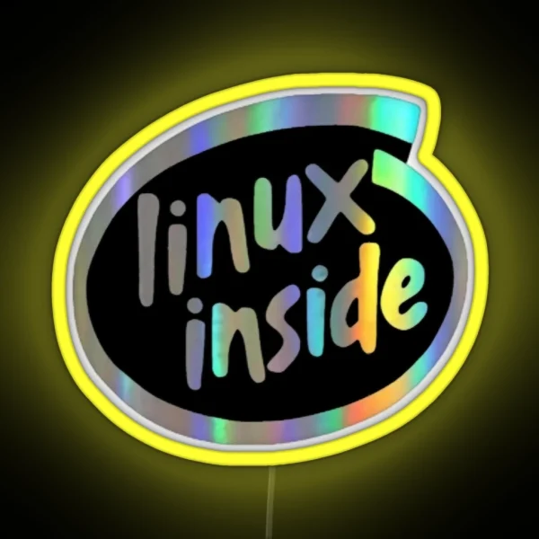 Linux Inside Glossy 2 0 RGB Neon Sign