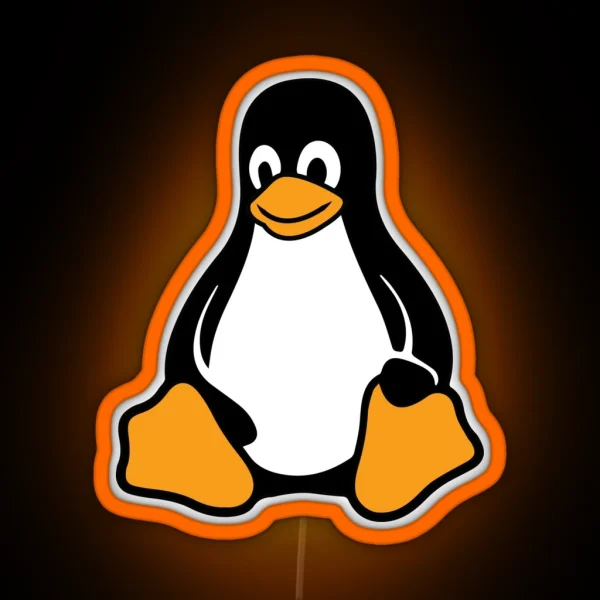 Linux Tux Pingouin RGB Neon Sign