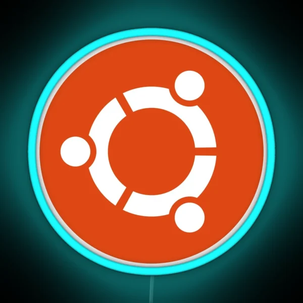 Linux Ubuntu Operating System Logo RGB Neon Sign