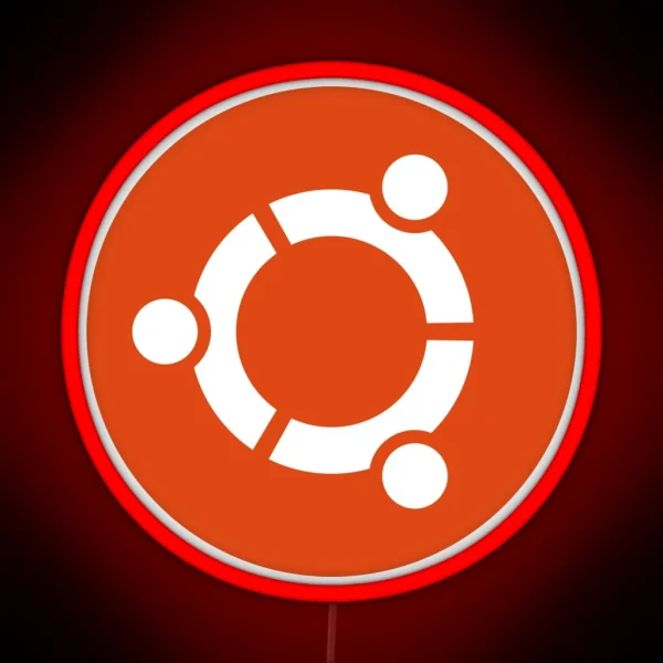 Linux Ubuntu Operating System Logo RGB Neon Sign
