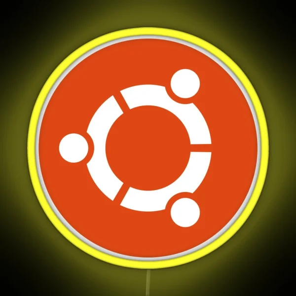 Linux Ubuntu Operating System Logo RGB Neon Sign