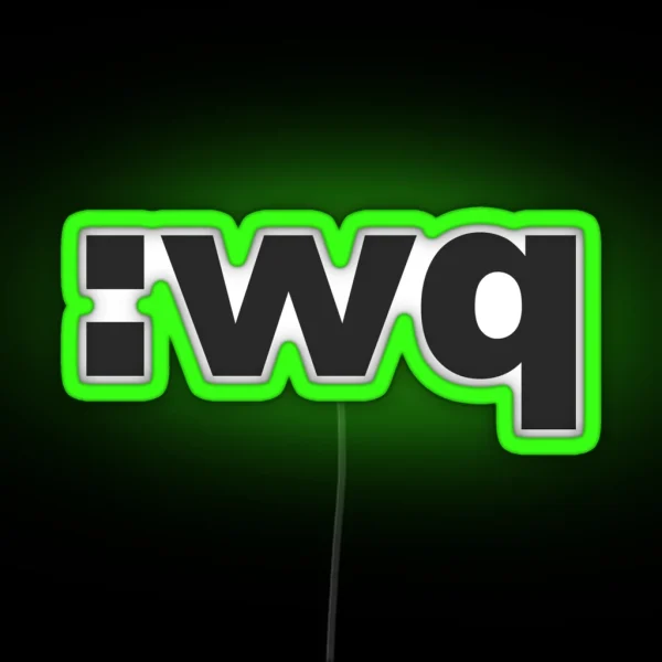 Linux Vim Write And Quit Wq Command Led RGB Neon Sign