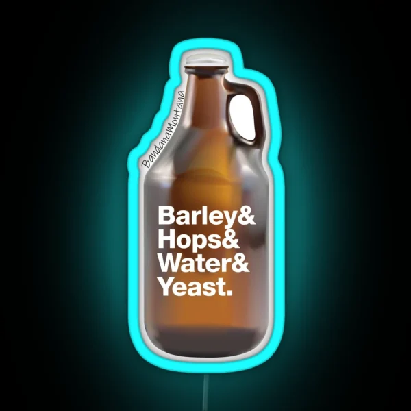 List Glass Beer Growler RGB Neon Sign