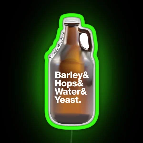 List Glass Beer Growler RGB Neon Sign