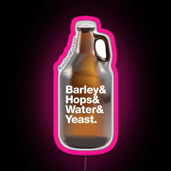 List Glass Beer Growler RGB Neon Sign