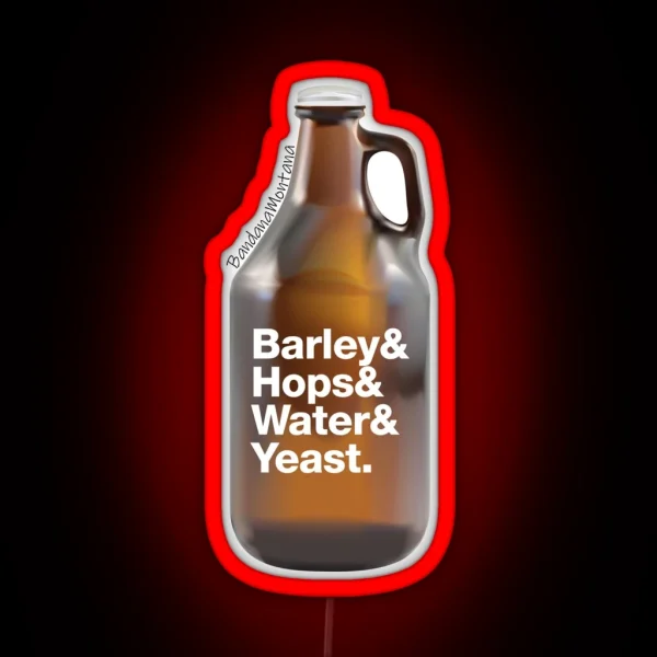 List Glass Beer Growler RGB Neon Sign
