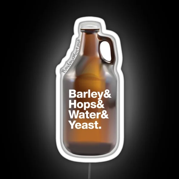 List Glass Beer Growler RGB Neon Sign