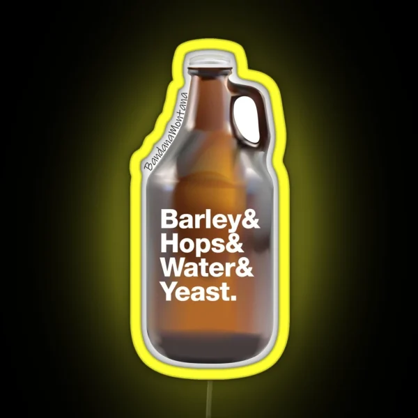 List Glass Beer Growler RGB Neon Sign